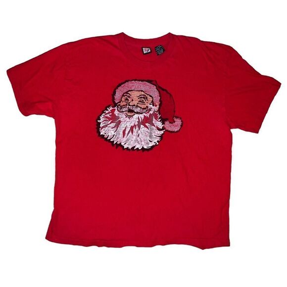 December 25th Men's Red Santa Claus Christmas T-Shirt Extra Large EUC - Picture 1 of 5
